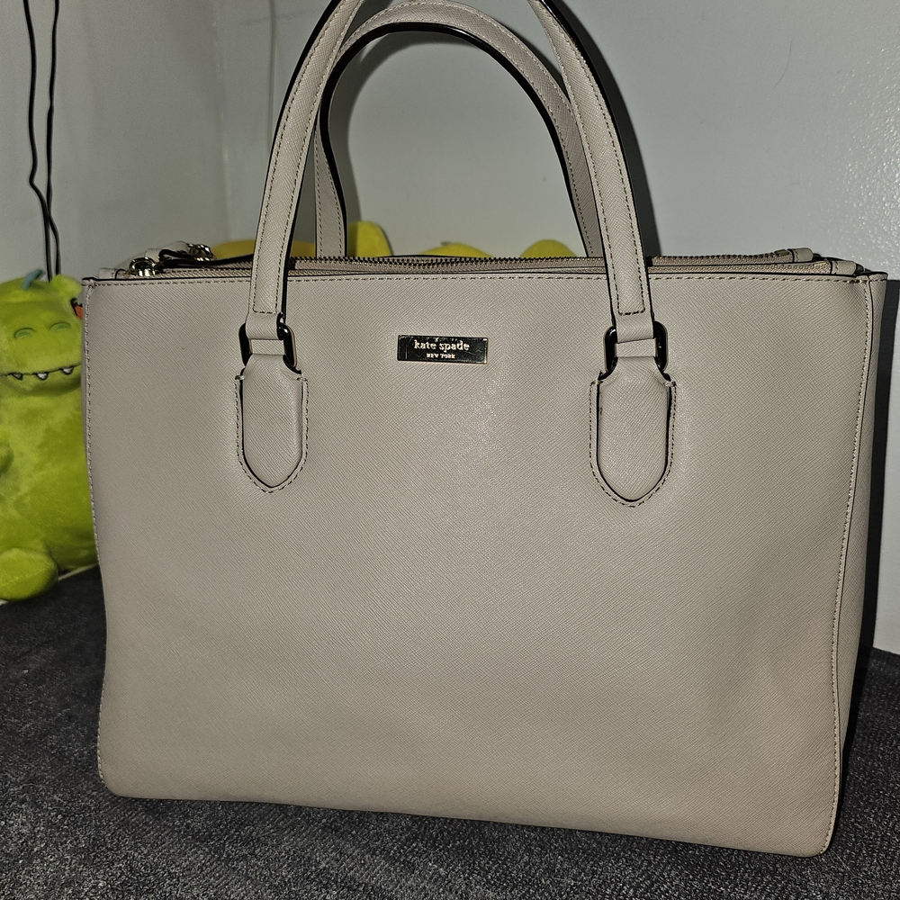 Kate Spade Beige Leather Tote Bag
